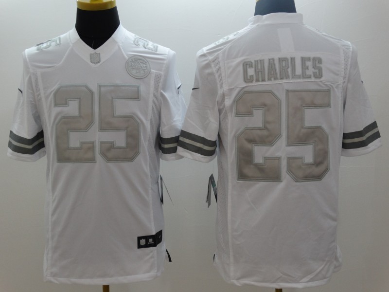 Men's Kansas City Chiefs Jamaal Charles #25 White Jersey